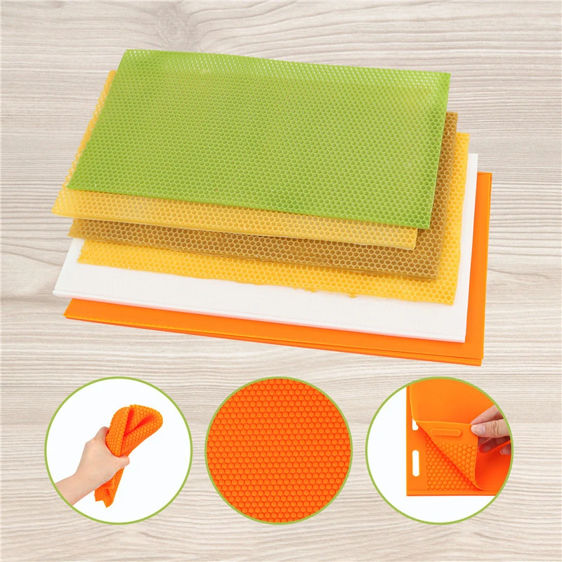 2pcs Beeswax Honeycomb Mold Flexible Beeswax Embosser Machine Mold Silicone Harmless Handmade Durable Beekeeper Accessories