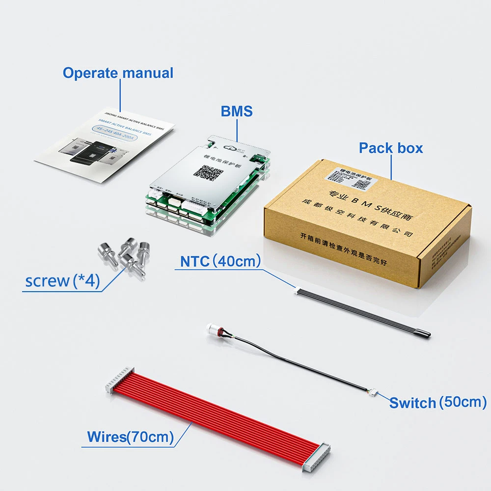 JIKONG Smart BMS BD4A8S4P Active Balance Current 0.4A 4S-8S 40A Li-ion/LiFePo4/LTO battery protection Active Smart BMS