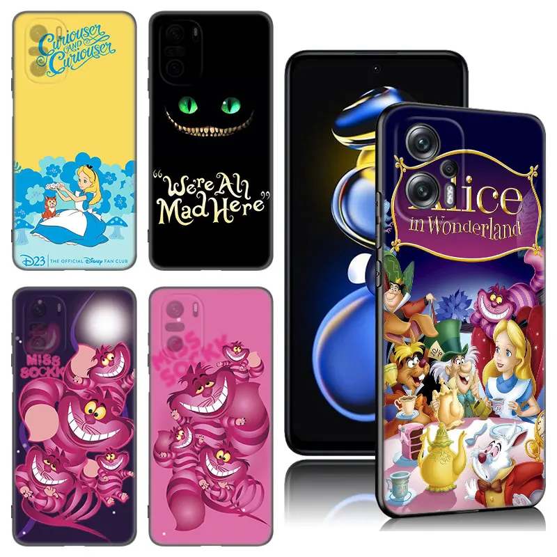 Princess Alice in Wonderland Black Phone Case For Xiaomi 10T 11T 13T 14 Pro 11 Lite POCO X3 NFC M3 M4 M6 X4 X5 Pro 5G F5