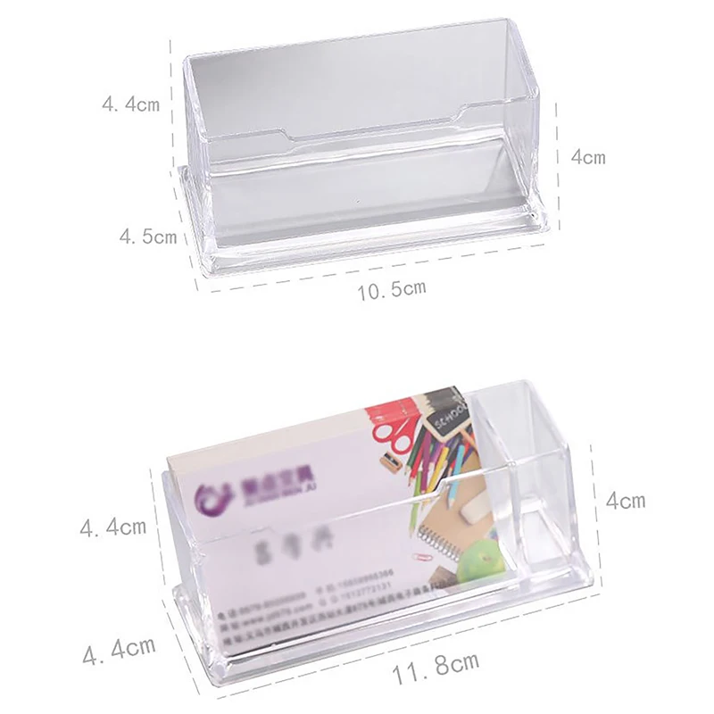 Clear Desk Shelf Box Storage Display Stand Plastic Transparent Desktop Business Card Holder Place Card Holder