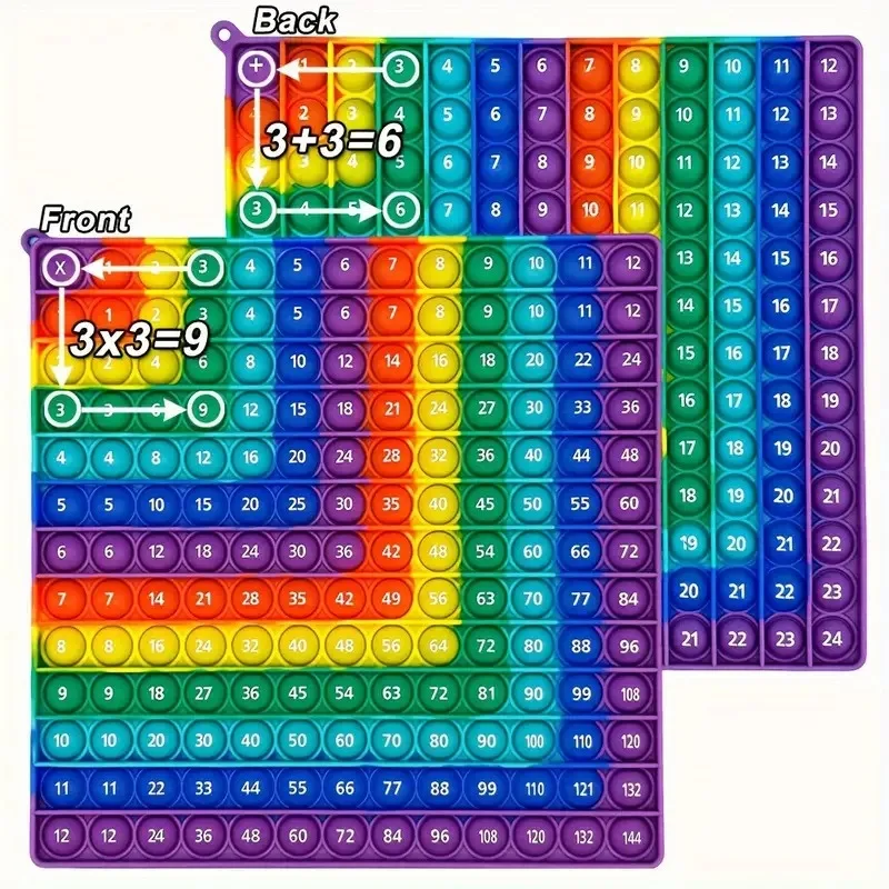 Jouet d'apprentissage et éducatif pour enfants 12x12, Table de Multiplication alphanumérique, jouets à presser, jouet de soulagement de la pression pour enfants