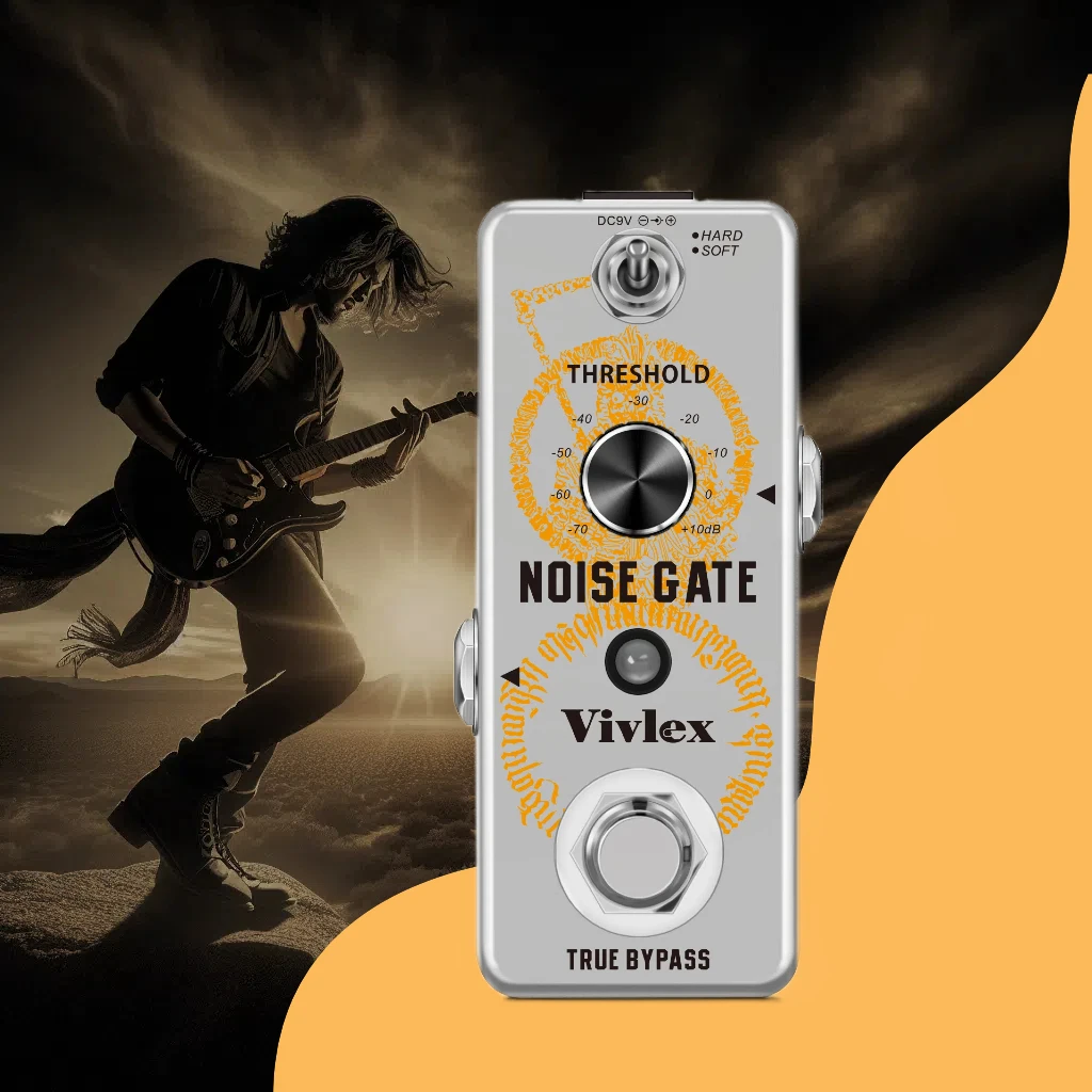 Rowin Guitar Noise Gate Pedal Noise Killer Pedals Noise Suppression Effects Fonte Isolada Pedais Noise Reduction Reducor