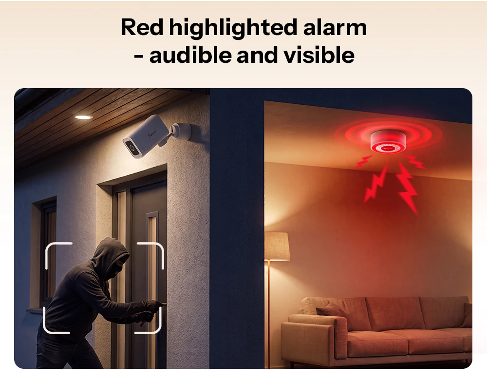 SONOFF SNZB-09P Zigbee SenseGuard Innensirene, lauter Alarm, benutzerdefinierte Alarmtöne, Ton-Licht-Alarm, duale Stromversorgung, Zigbee-Sicherheit – Detail 7