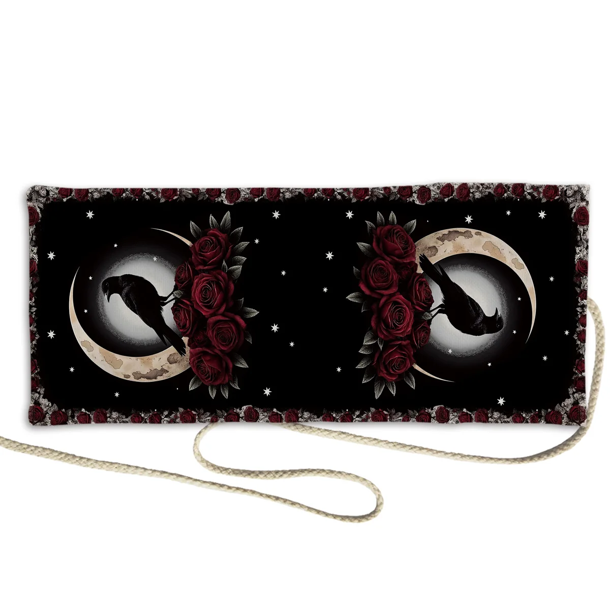 Mond Rose Krähe Tarot Aufbewahrungstasche Blumen & Pflanzen Wahrsagerei Tasche Mysteriöse Wrap Beutel Tarot Tischdecke Aufbewahrungstasche Dekor