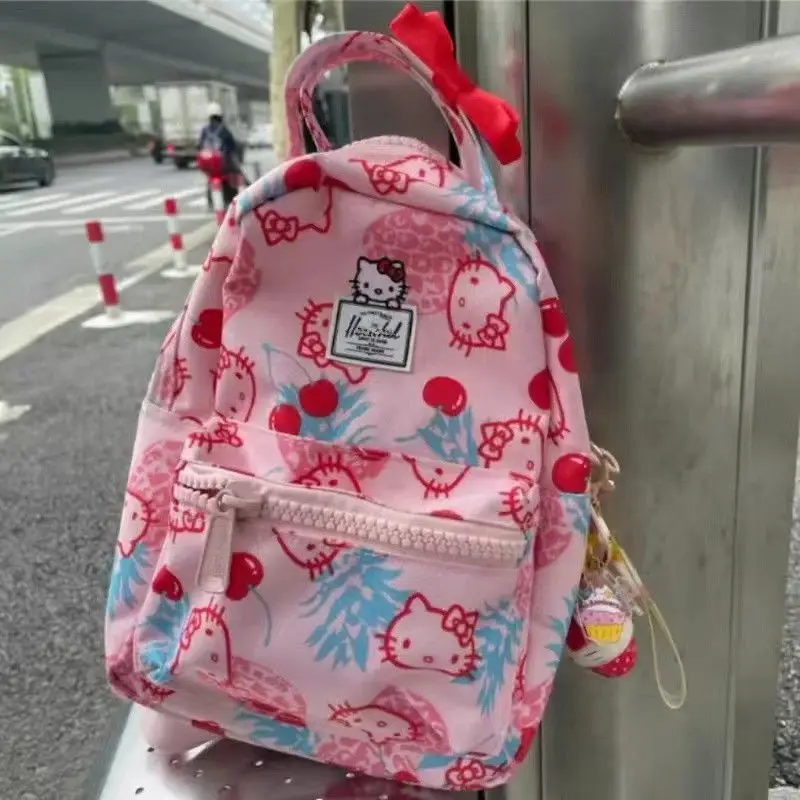 Kawaii Sanrio Hello Kitty plecak różowy torniszowy Cartoon prezent plecak studencki