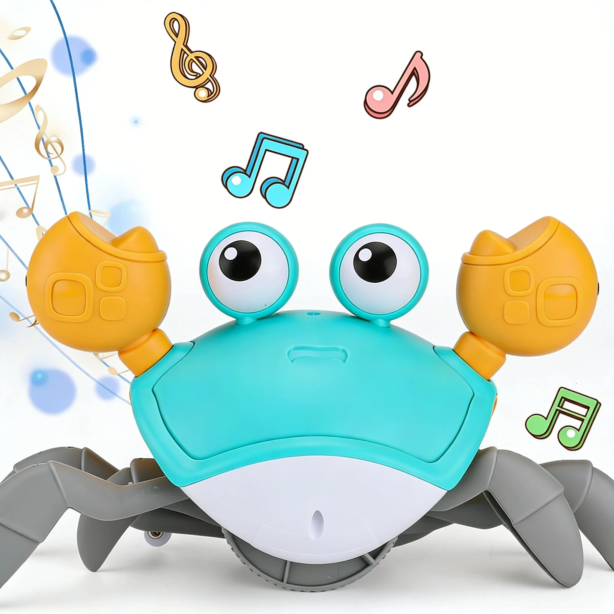 2026 Pets Electronic Interactive Crawling Crab with Light Music Electric Induction Escape Toys for Dogs Cats