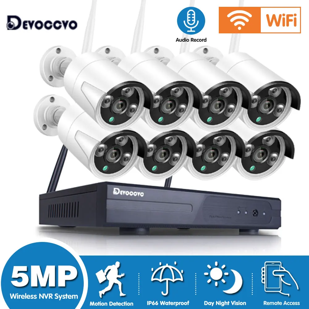 nvr wireless home security camera system ao ar livre p2p wifi ip camera grupo kit cctv video surveillance 10ch nvr 5mp 8ch 01