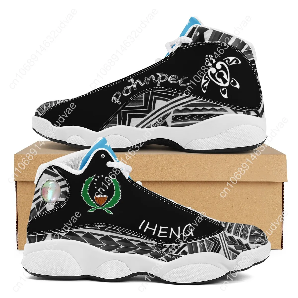 Brand New Polynesian Samoa Tribal Tonga Style Running Shoes Custom Ball Sports Team Logo Men's Basketball Sports Shoes