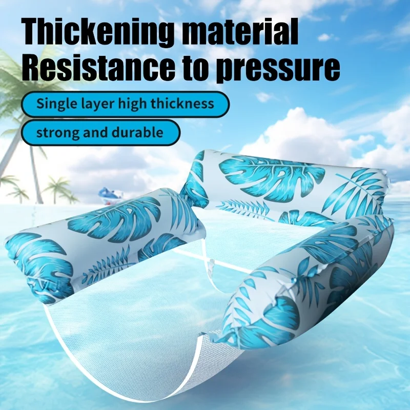 Hamac gonflable de flotteur de piscine pour adultes, chaise longue polyvalente de lit de flotteur d'eau en PVC, 3 rangées détachables, gonfleur non inclus