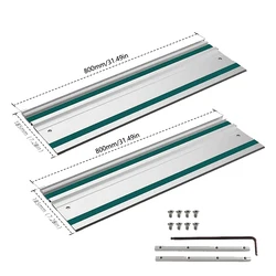 2pcs 800mm Track Saw Track Guide Rail Aluminum Extruded Guided Rails for Circular Saw Track Straight Cut DIY Woodworking Tools