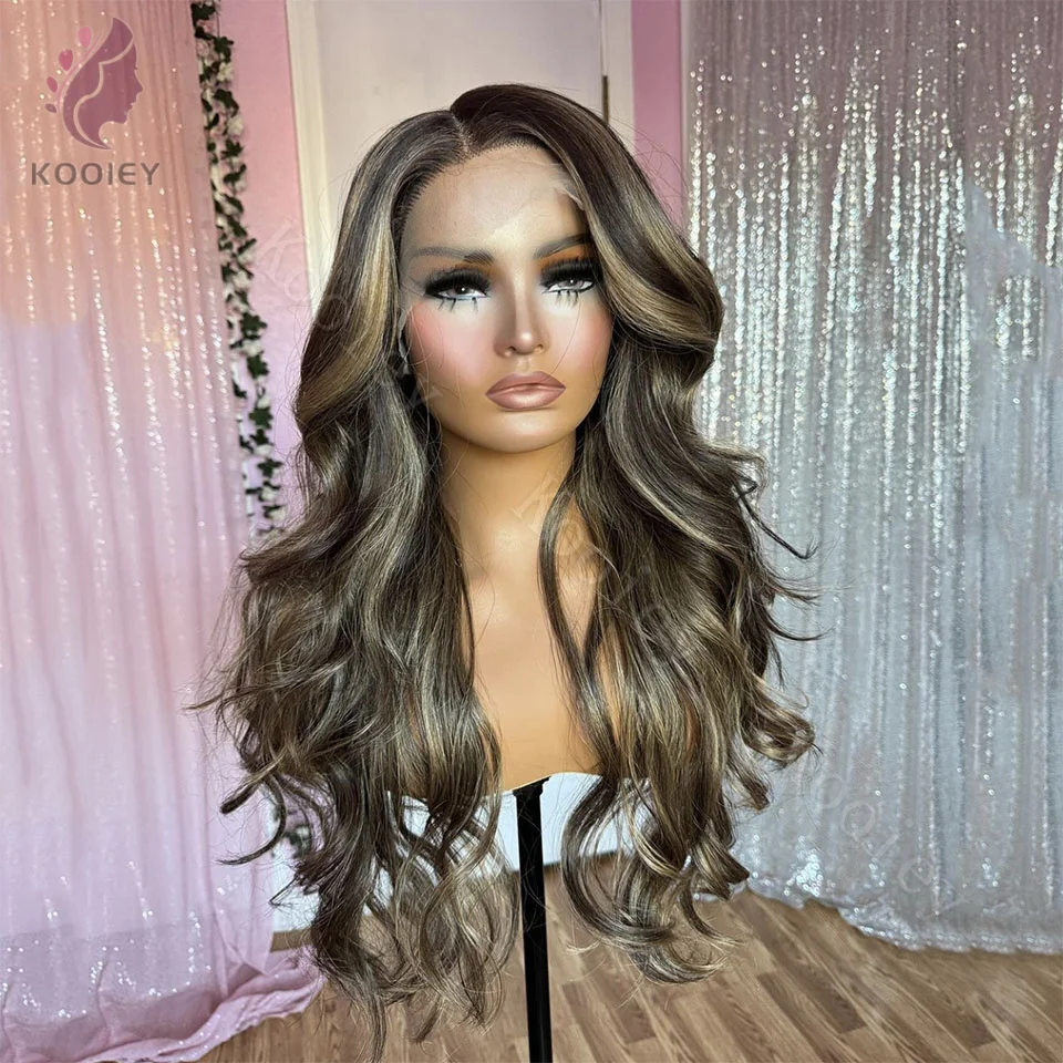 Body Wave 5x5 Silk Top Wig Highlight Dark Brown Blonde Colored Ombre Lace Front Wigs 13x6 Lace Frontal Wig Brazilian Hair Wigs