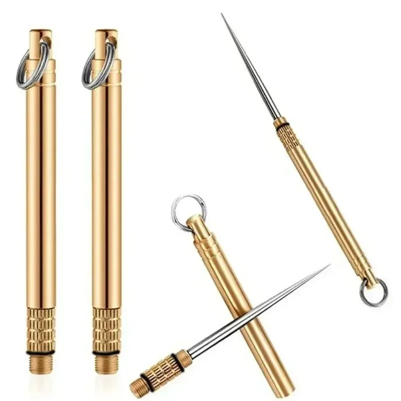 Fork Camping Tool Toothpick Tube Stronger Than Dental Floss 1PC Titanium Outdoor FruitPortable Multifunctional Toothpick Bottle