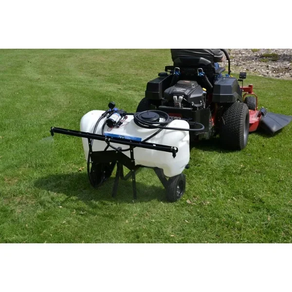 Master Manufacturing 25 Gallon Deluxe Lawn Trailer Broadcast Sprayer, 2.2GPM White