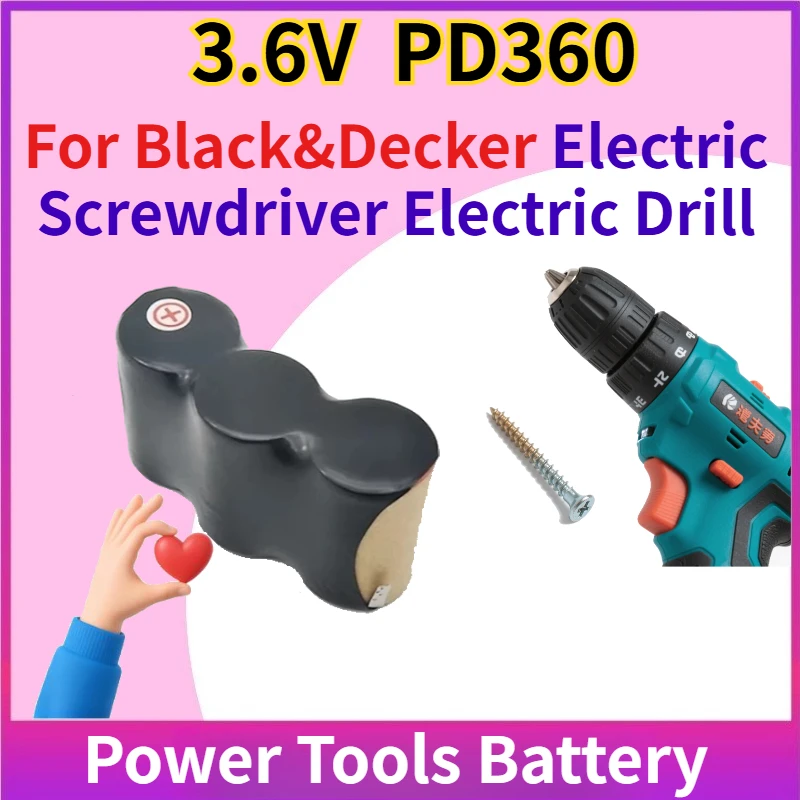 

3.6V PD360 Replacement Li-Ion Battery for Black&Decker Electric Screwdriver Electric Drill for Dewalt Power Tools Rechargeable