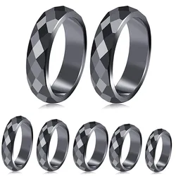 Hematite Ring for Women Men Unisex Black Hematite Stone Ring Anxiety Balance Root Chakra absorbs Negative Energy Jewelry Gifts