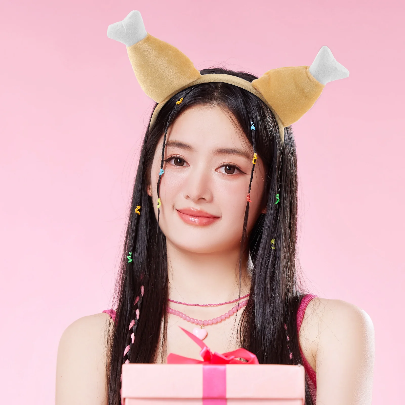 

2pcs Thanksgiving Turkey Leg Headband Drumsticks Hair Accessories Holiday Party Costume Decorations For Women Festive Wearable