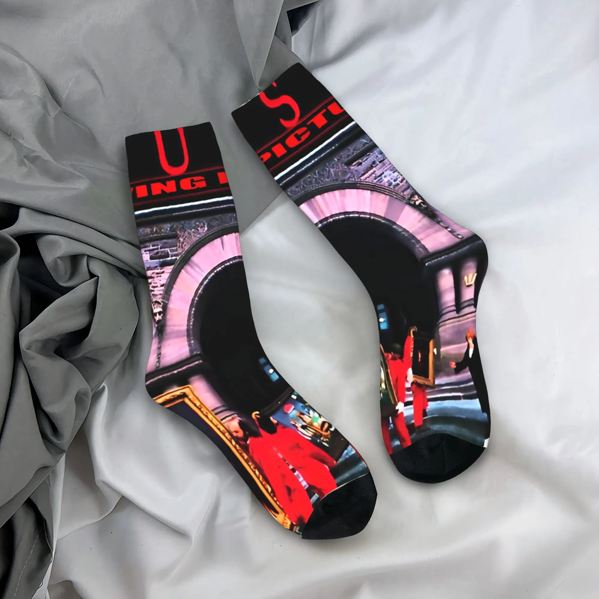 

Чулки Rush Rock Band, носки в стиле Харадзюку с графическим рисунком, зимние противоскользящие носки, мужские спортивные носки высокого качества для бега