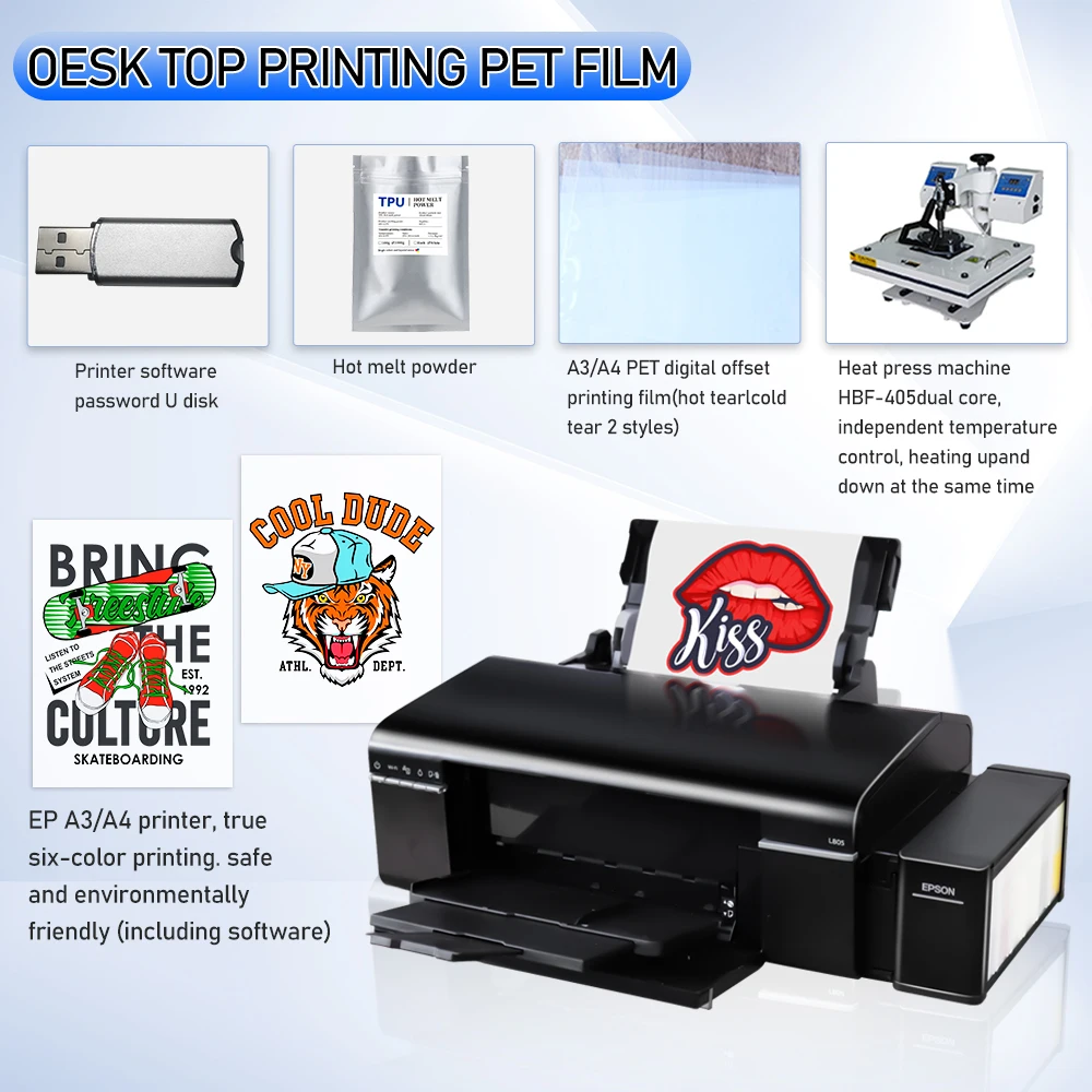 L805 DTF Printing Machine A4 DTF Printer Direct to Film Transfer Printer A4 L805 Impressora DTF For all Textile tshirt Printer