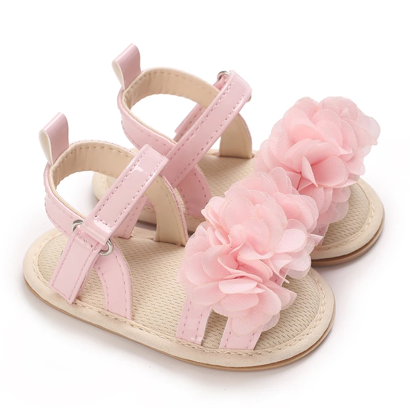 Cute Flowers Leisure and comfortable baby girl sandals, breathable and lightweight summer floral Peep Toe sandals 5 Colors