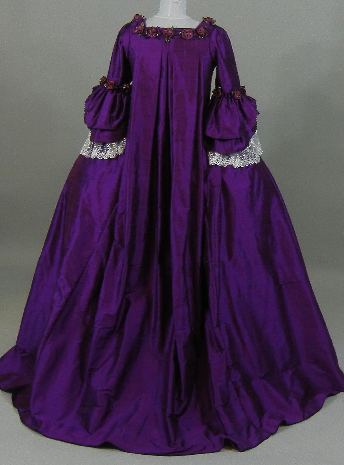 Robe A La Francaise 18th Century Victorian Rococo Ball Gown Royal Court Queen Marie Antoinette Costume Purple Dress