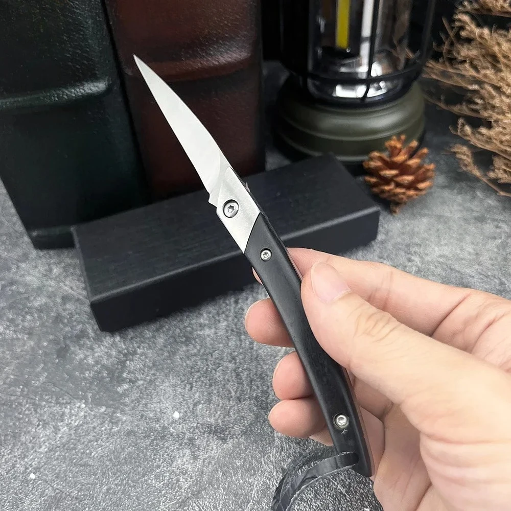 Aventura portátil dobrável lâmina faca auto-defesa caça punho de madeira edc resgate caminhadas ferramenta selva sobrevivência faca prática