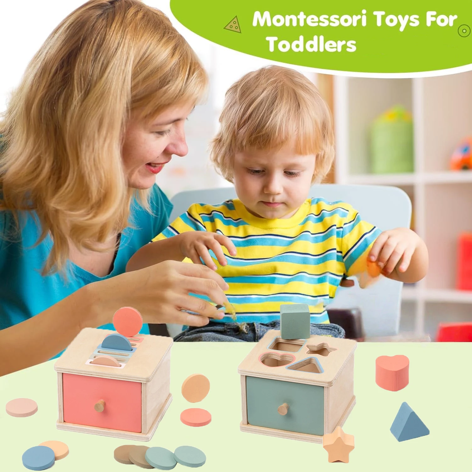Montessori brinquedos para o bebê caixa de moedas de madeira brinquedo objeto permanência caixa cor forma cognição jogo brinquedo educativo brinquedos de motor fino