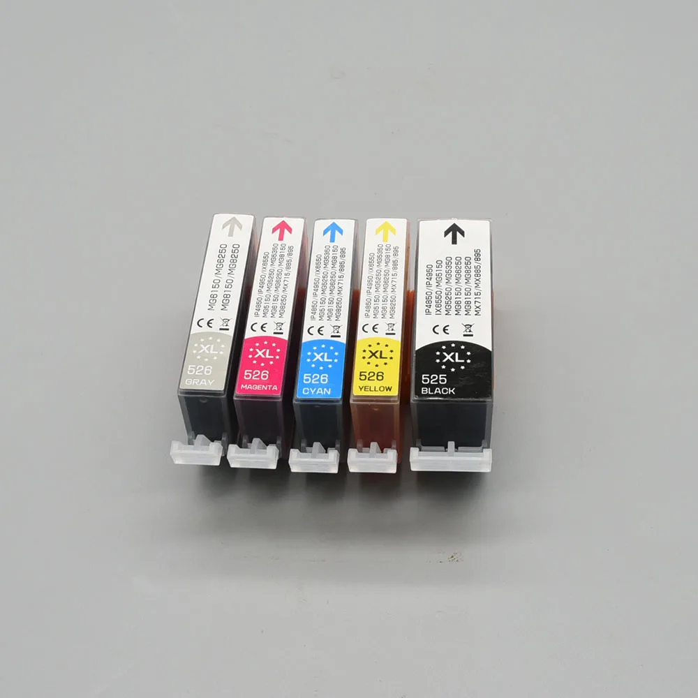 PGI-525 CLI-526 para Canon PGI 525 CLI 526 cartucho de tinta para Canon PIXMA iP4850 MG5150 MG5250 MG6150 MG8150 MG5350 MG6250 MG