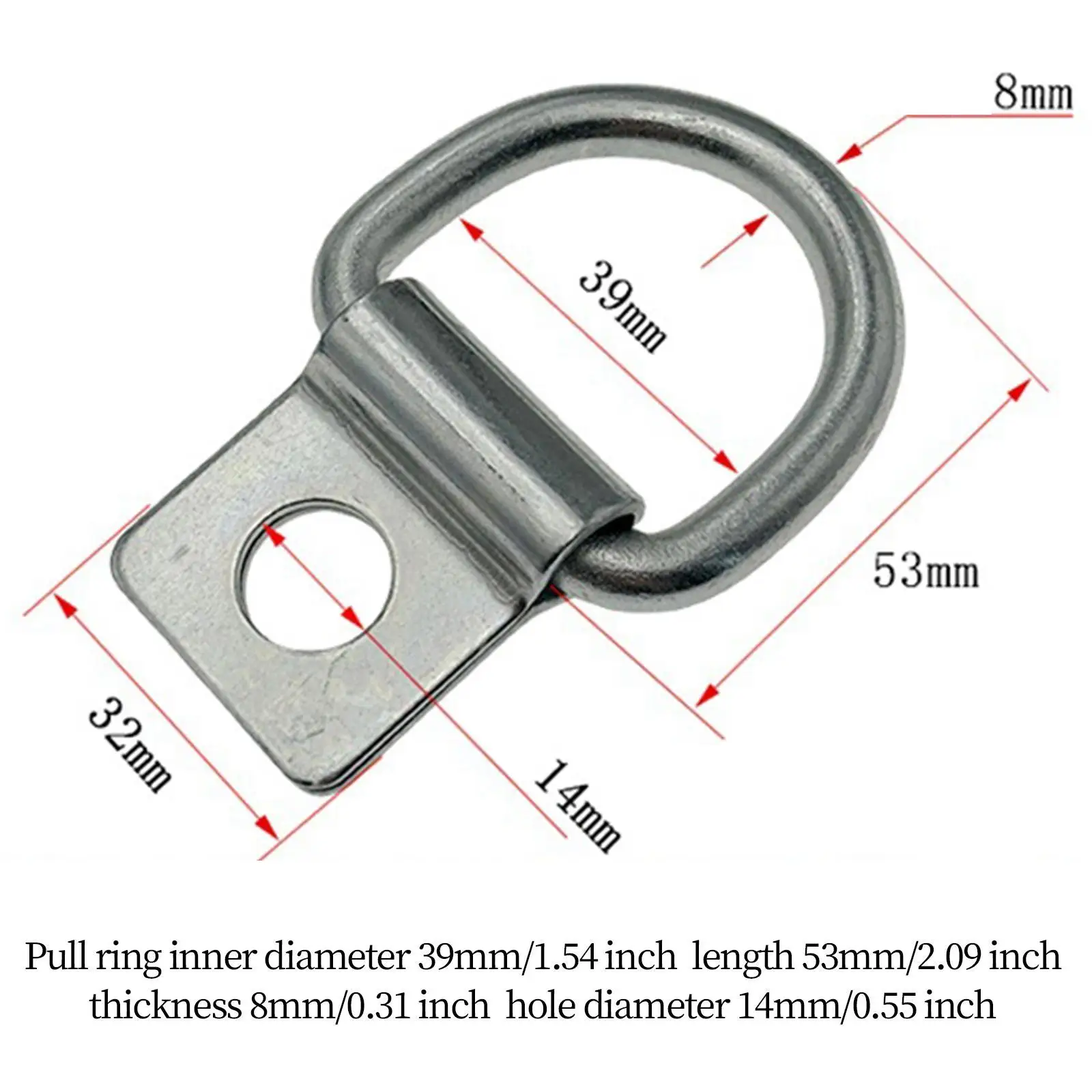 4x Gancio di ancoraggio per carico Gancio di ancoraggio portatile Facile da installare Anello di fissaggio per camion D Loop Ancoraggio di ancoraggio per Pickup Magazzino