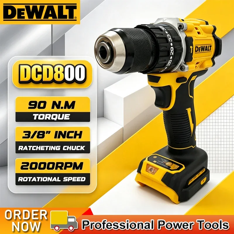 Dewalt DCD800 2000RPM Cordless Impact Drill 1/2 Inch Brushless Electric Screwdriver Lithium Electric Tool For Dewalt 18V Battery