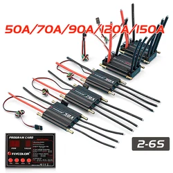 FLYCOLOR 50A 70A 90A 120A 150A FlyMonster Series Waterproof Brushless ESC Support 2-6S 5.5V/5A SBEC Programming Card for RC Boat