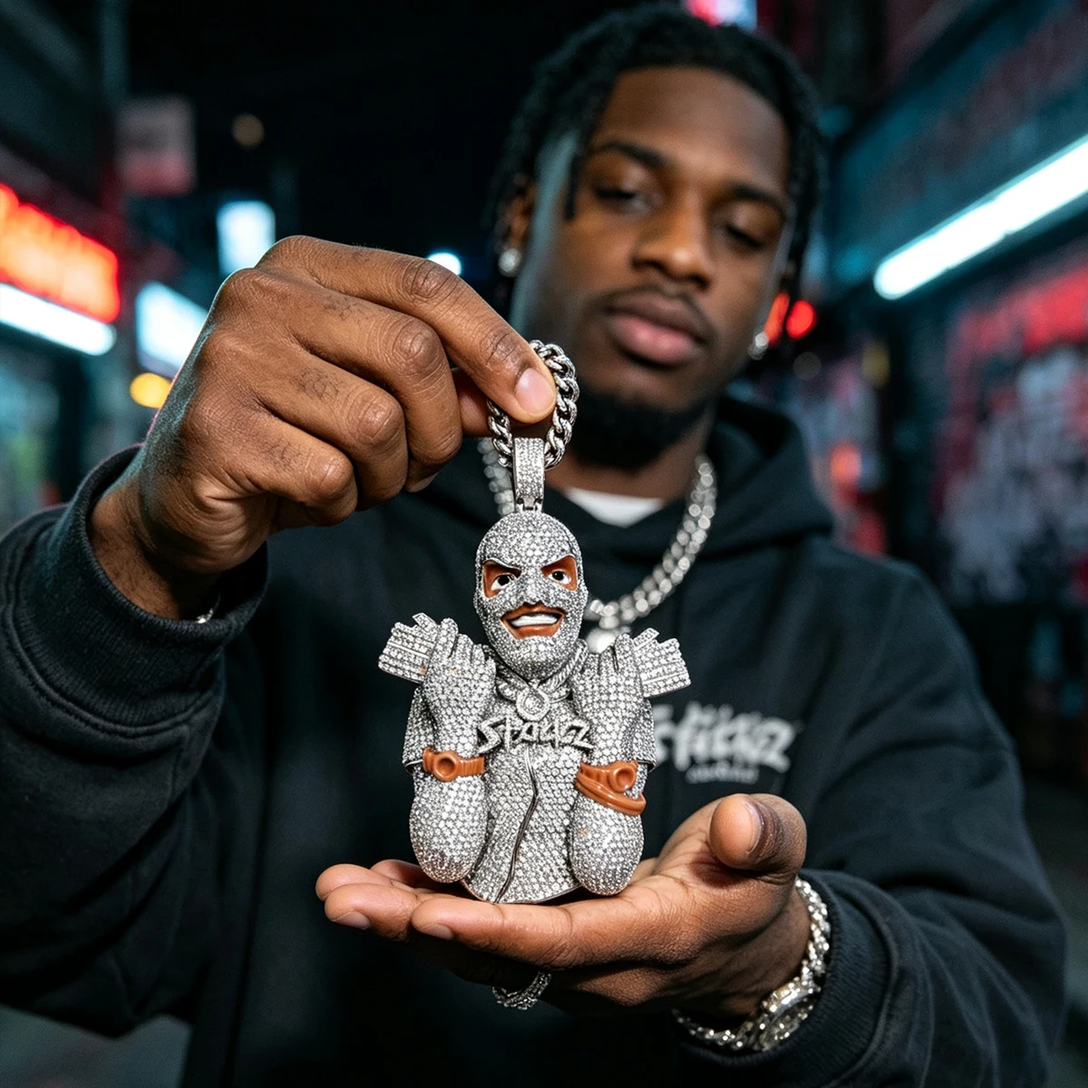 Hip Hop Kolye Ucu Buzlu Görünü - Street Fashion Culture incelemesi ve fiyatı