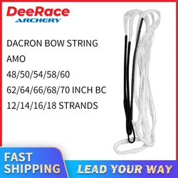 DeeRace Recurve Bow String White Dacron Material Accessory Use For 48 50 54 58 60 62 64 66 68 70 Inche Bow 12/14/16/ Strands
