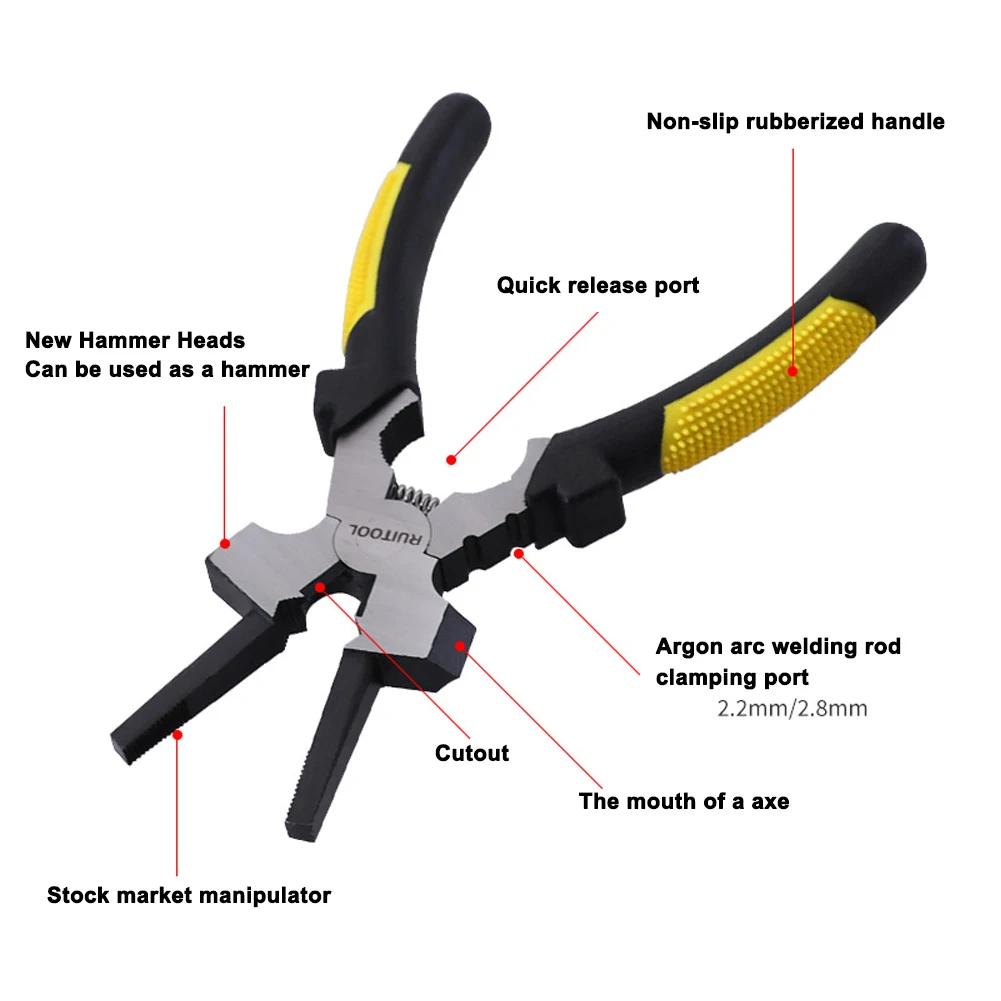 7-inch Electrode Holder Multifunctional TIG MIG Welding Clamp Practical Soldering Pliers with 34mm Maximum Opening  Welder Calmp