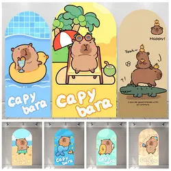 Cartoon Cute Little Animal Capybara Seaside Girls Kids Birthday Party ArchBackdrop Custom Photography Baby Room Decor Background