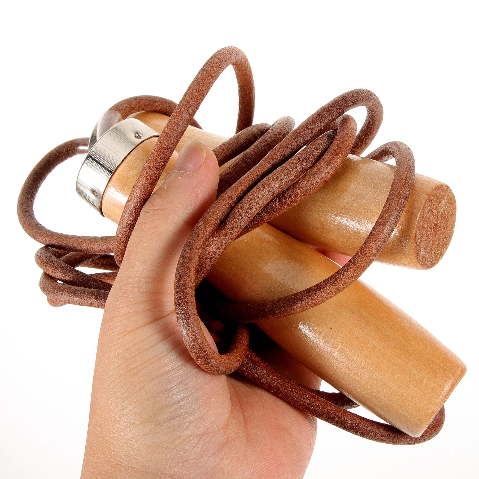 

Fitness Jump Rope Wooden Handle Weighted Skipping Rope Non-Slip Ergonomic Grip Portable Exercise Tool for Weight Loss Endurance