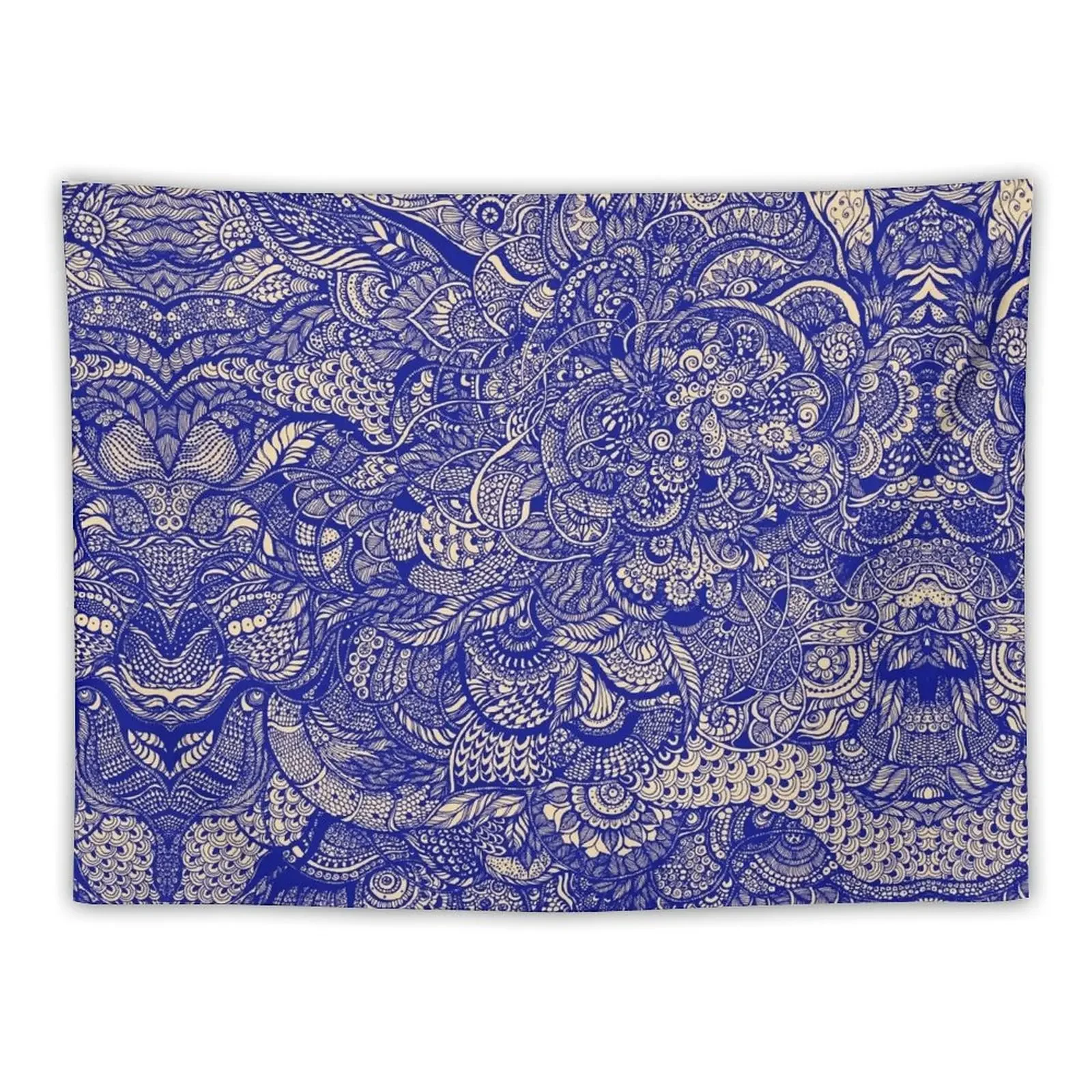 Hand drawing purple and yellow zentangle pattern Tapestry Decor Home Decor For Bedroom Christmas Decoration Tapestry