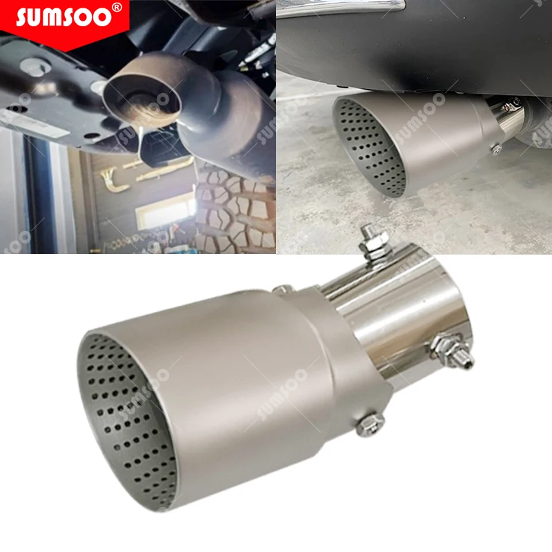 New Genuine SUMSOO 1pcs Adjustable Factory Sell Angle Adjustable Stainless Steel Automobile Exhaust Tip Muffler Tail Throat