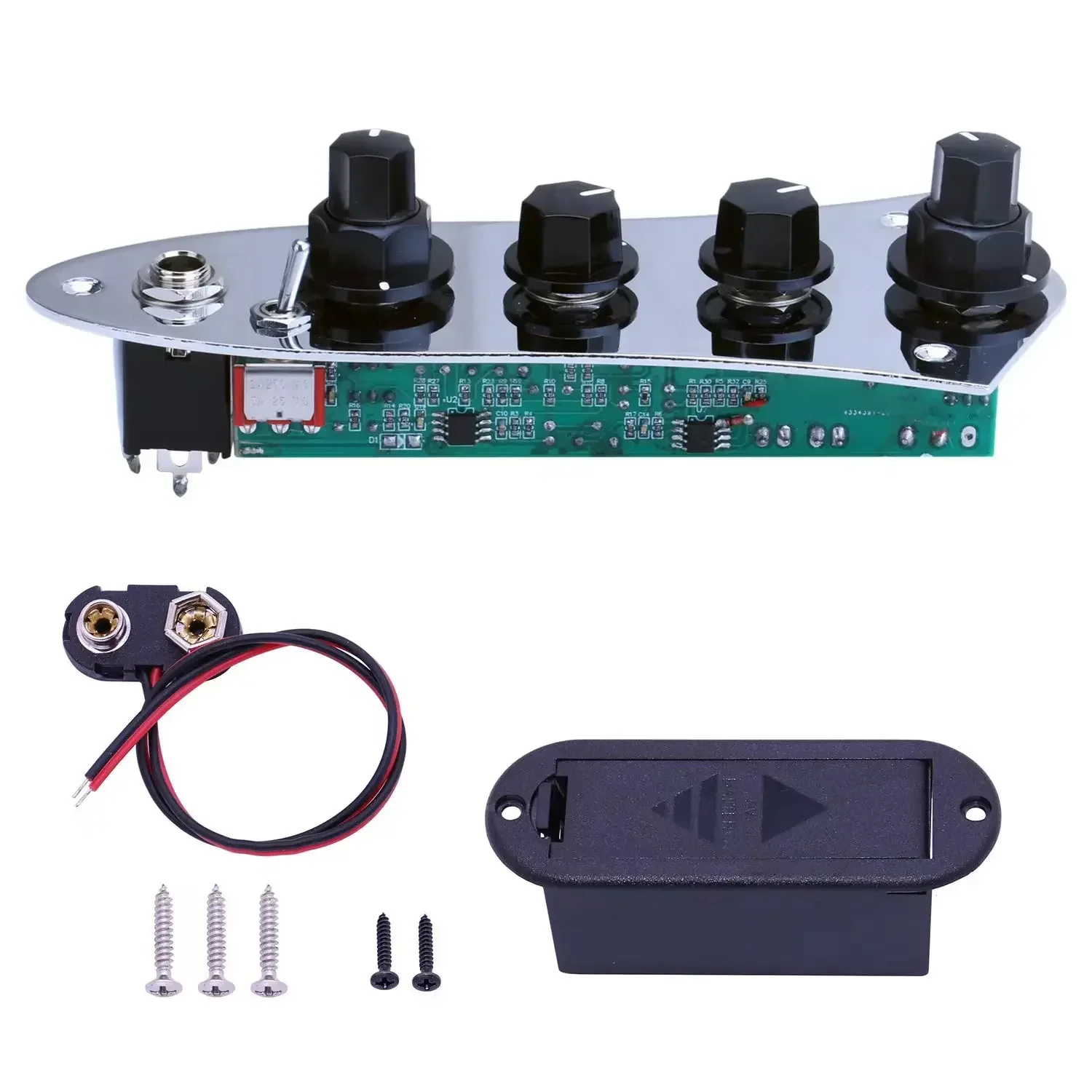Guitar Control Plate - Prewired Volume/Tone Circuit for Electric Bass with Stainless Steel Plate For JB bass Parts
