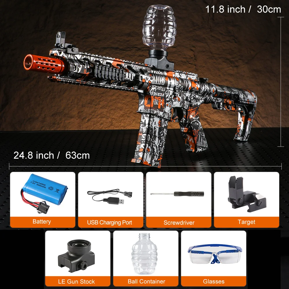 M416 Electric Ball Blaster Toy Gun - High-Speed, Rechargeable Automatic Outdoor Toy for Team Family Activities(Bullets Excluded)