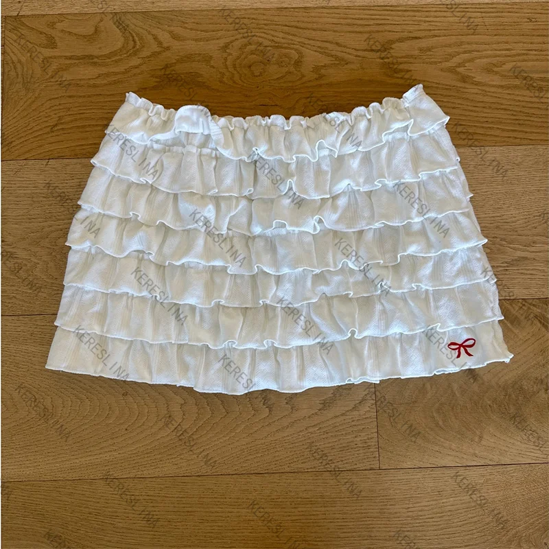 

Мини-юбка в стиле Y2K, белая, летняя, модная, в стиле хай-стрит, эластичная, облегающая, универсальная, в стиле миллениум, для милых девушек, эмо-стиль.