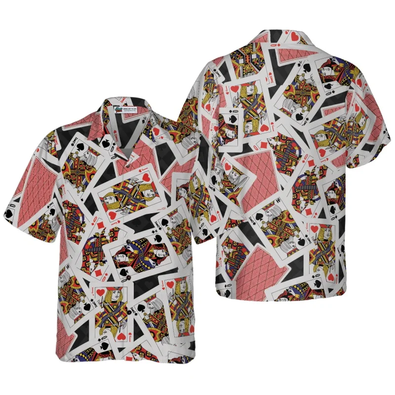 3d Print Flaming Poker Casino Hawaiian Shirts For Men Summer Short Sleeve Cool Poker Beach Shirts For Card Players Mens Shirt