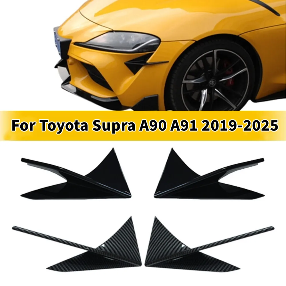 

For Toyota Supra A90 A91 2019-2025 Car Front Bumper Hood Side Spoiler Air Vent Trim Fender Cover Sticker Accessories Carbon ABS