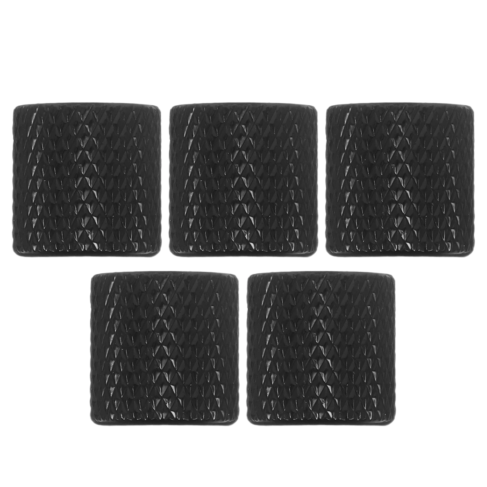 

5Pcs Metal Guitar Knobs Flat Top Volume Tone Control Potentiometer Caps Electric Guitar Bass Replacement Parts Black