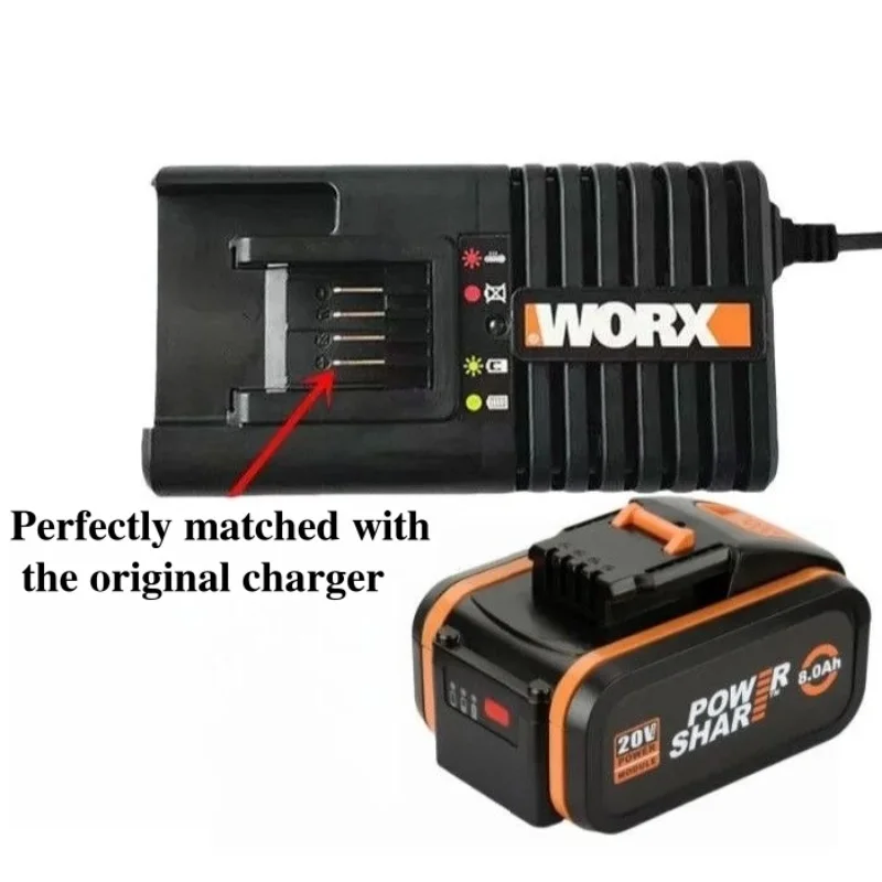 for worx 20V4.0/6.0/8.0/10.0Ah Lithium battery Rechargeable WA3553 WA3551 WA3553.1 WA3570 for All WORX Electric and Garden Tools
