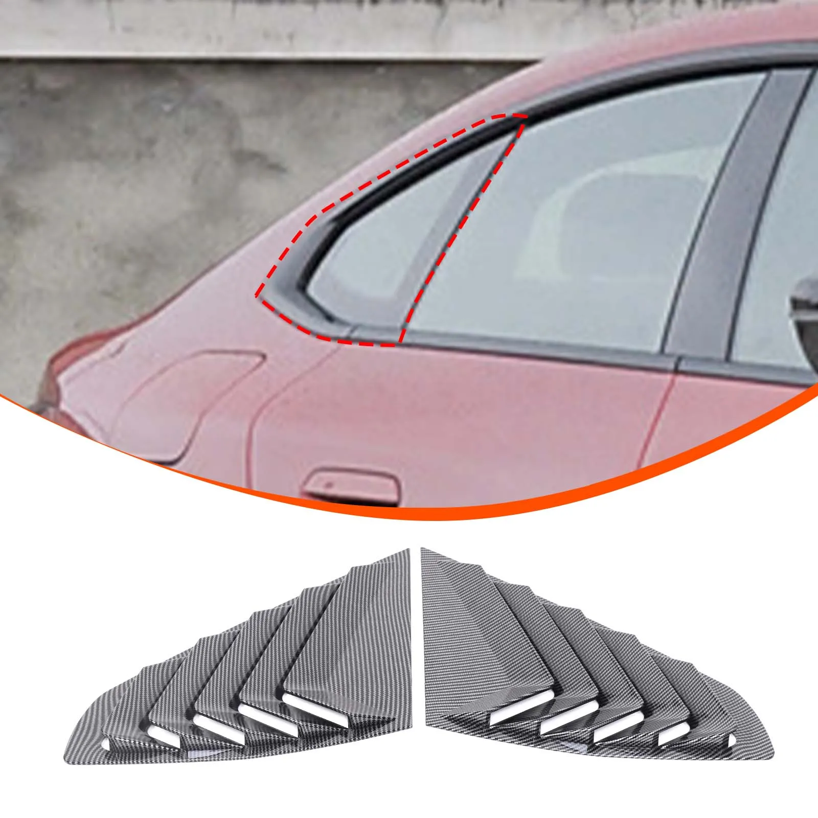 

For BMW 4 Series Gran Coupe G26 2020 + Car Triangle louver shark gill shaped rear window decorative window vent ABS Accessories