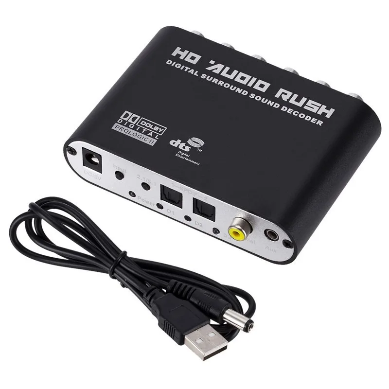 5.1 CH オーディオ デコーダー SPDIF 同軸 - RCA DTS AC3 光デジタル アンプ アナログ変換アンプ HD オーディオ ラッシュ