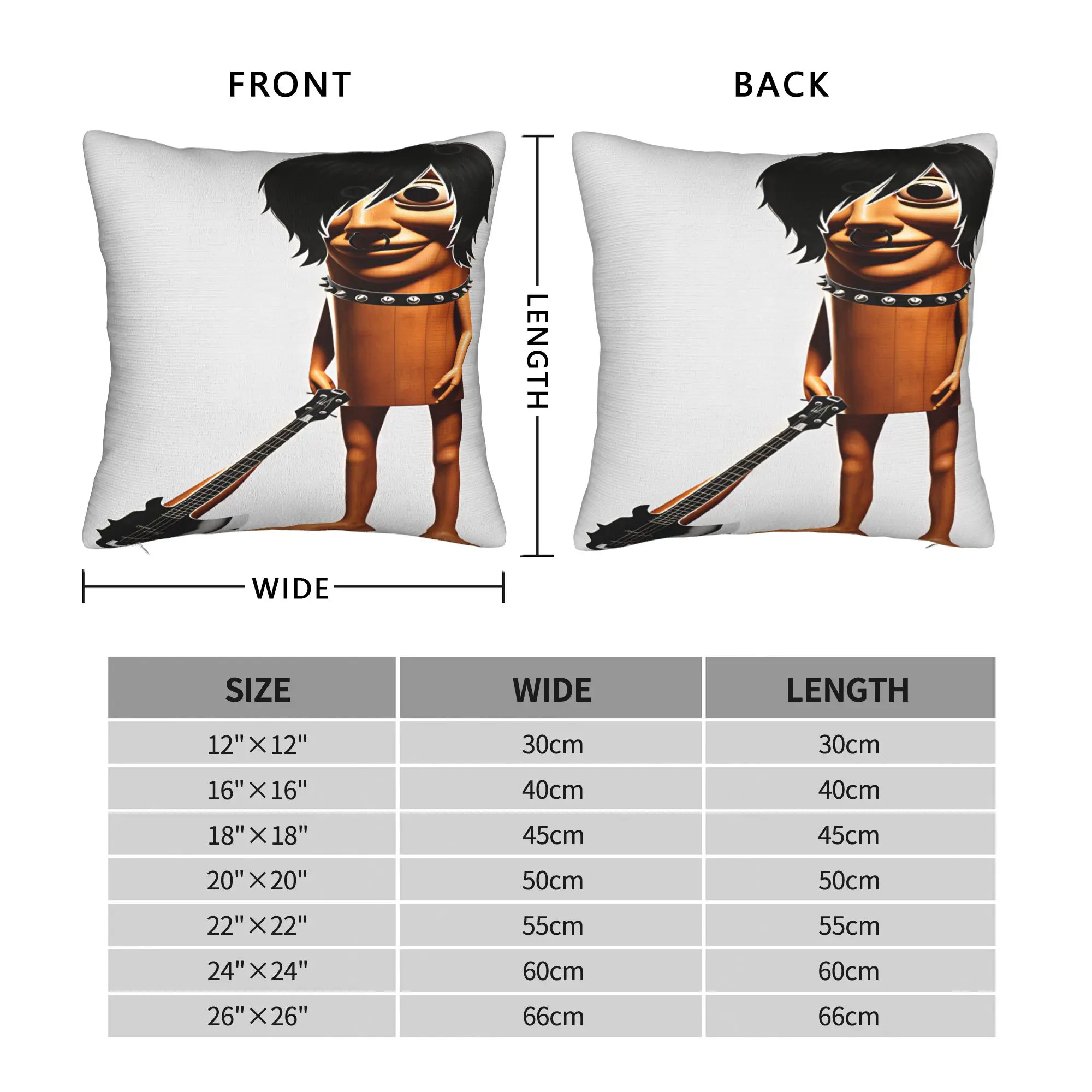 Emo Style Tung Holding Electric Guitar Pillowcases  Morden Pillow Case For Sofa Home Decoration Soft Pillow Cover