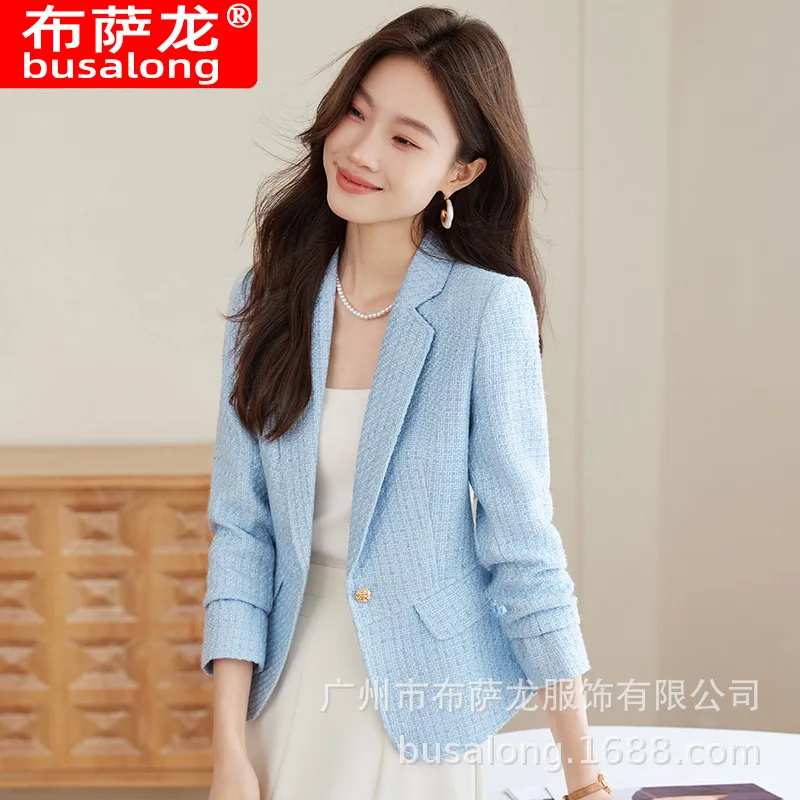 

2025New Stylish Fashion Suit Casual Women's Long Sleeve Professional Blazer Formal Women's Single Jacket Workwear6913