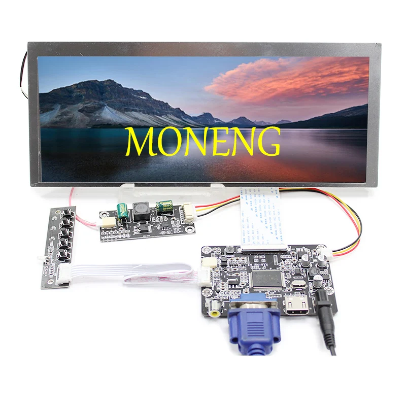 

10.3 inch 1280x480 CLAA103WA01 XN Stretched Bar Display HDMI Screen TFT LCD Industrial Modules for Car Navigation Automotive