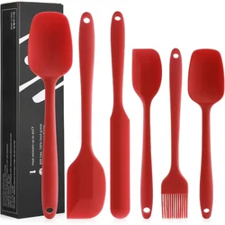 6 Pieces Kitchen Silicone Spatula Set Tools Food Grade Non Stick Heat Resistant Kitchen Spatulas for Baking Cooking and Mixing